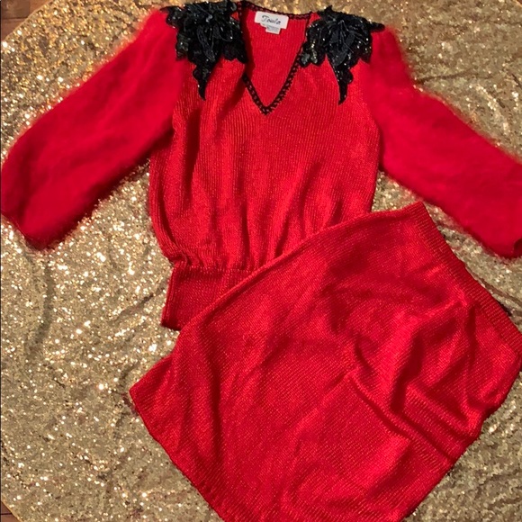 Toula Sweater Skirt set sz 8 Vintage - Picture 2 of 8